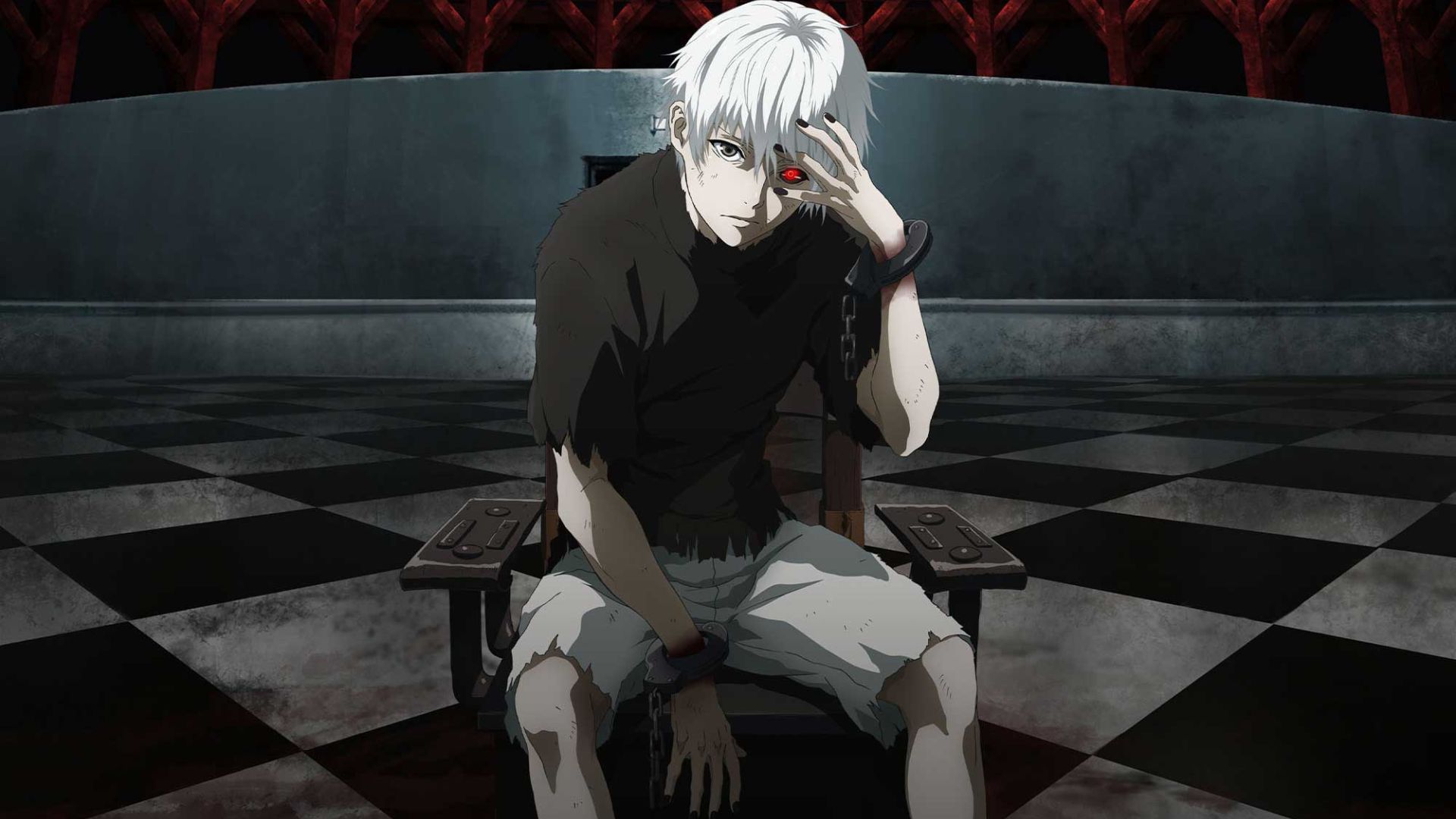 Anime character sitting on a chair, hands on head, expressing frustration or deep thought.