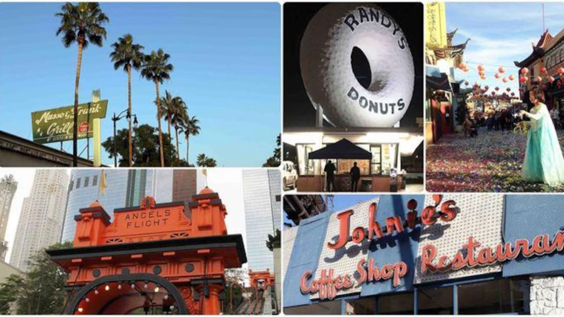 A collage featuring various restaurant types, including fast food, fine dining, and casual eateries.