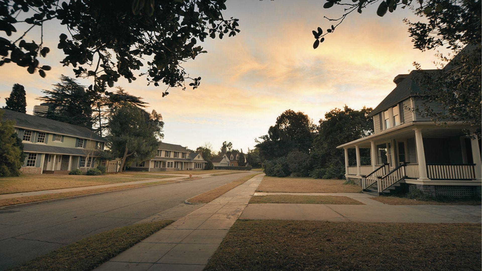 Blondie Street on the Warner Bros. Ranch backlot doubles as the Heck family’s neighborhood in Orson.
