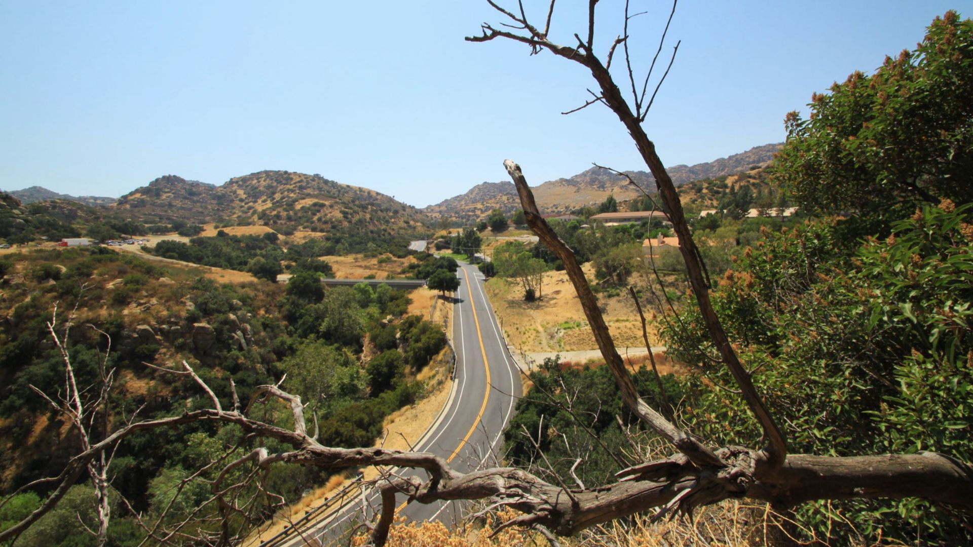 Winding canyon road at Malibu Creek State Park, a recurring location in The Rifleman.
