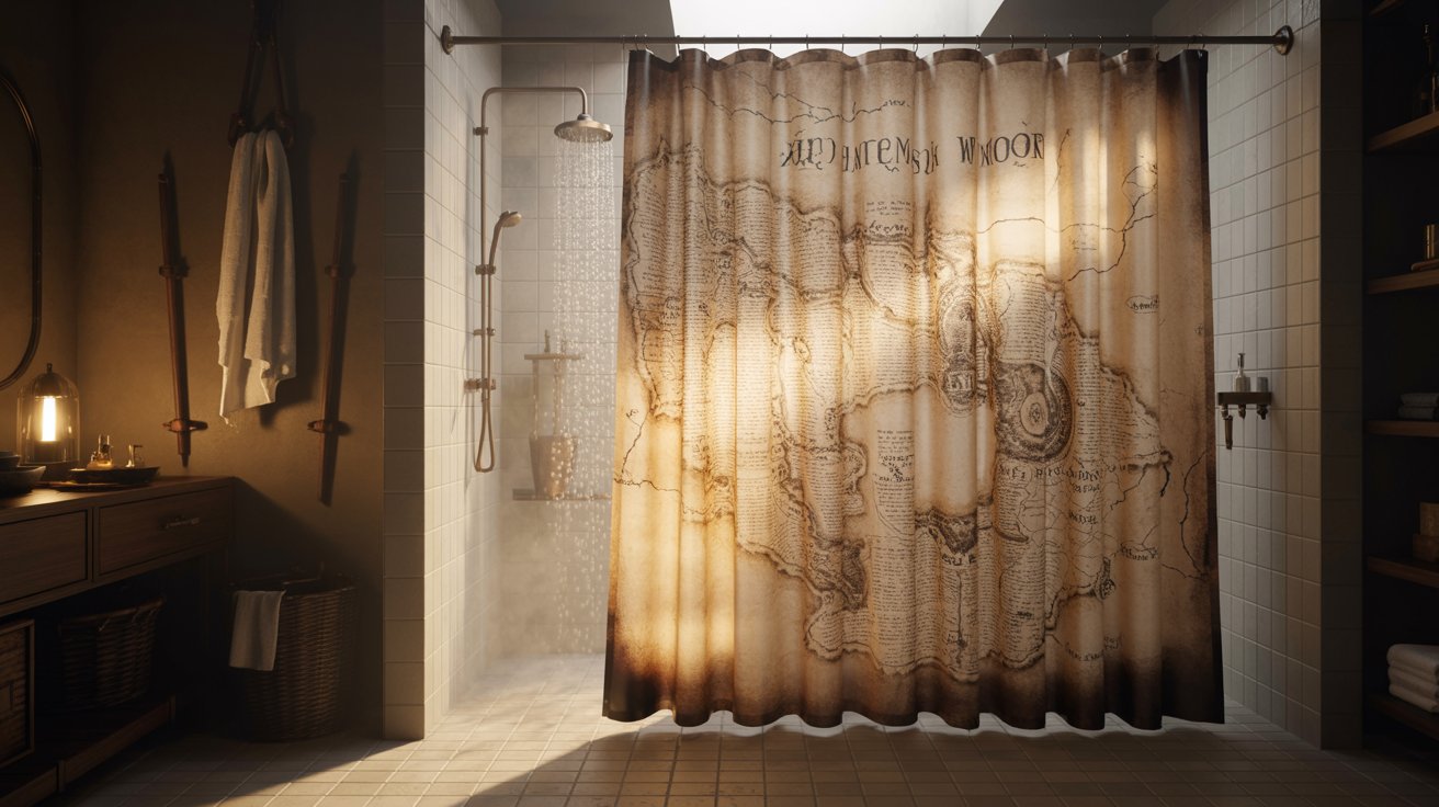 4. Marauder's Map Shower Curtain