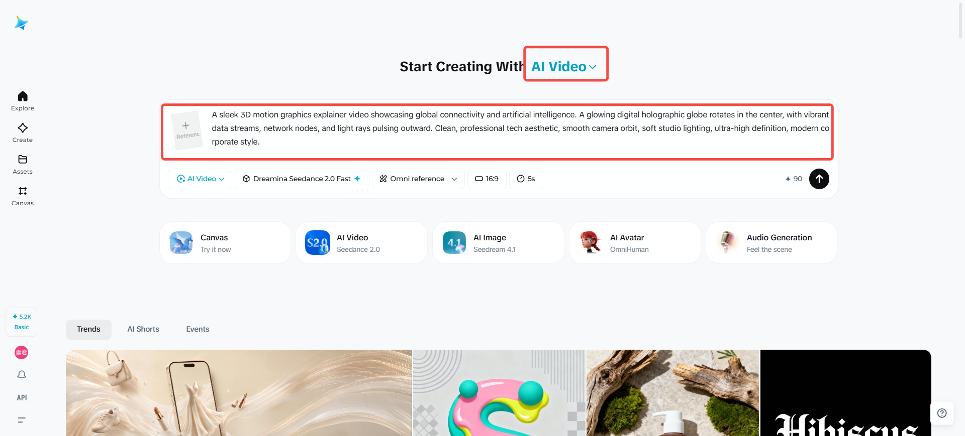 A webpage displaying the phrase "Create a Video" prominently at the center.