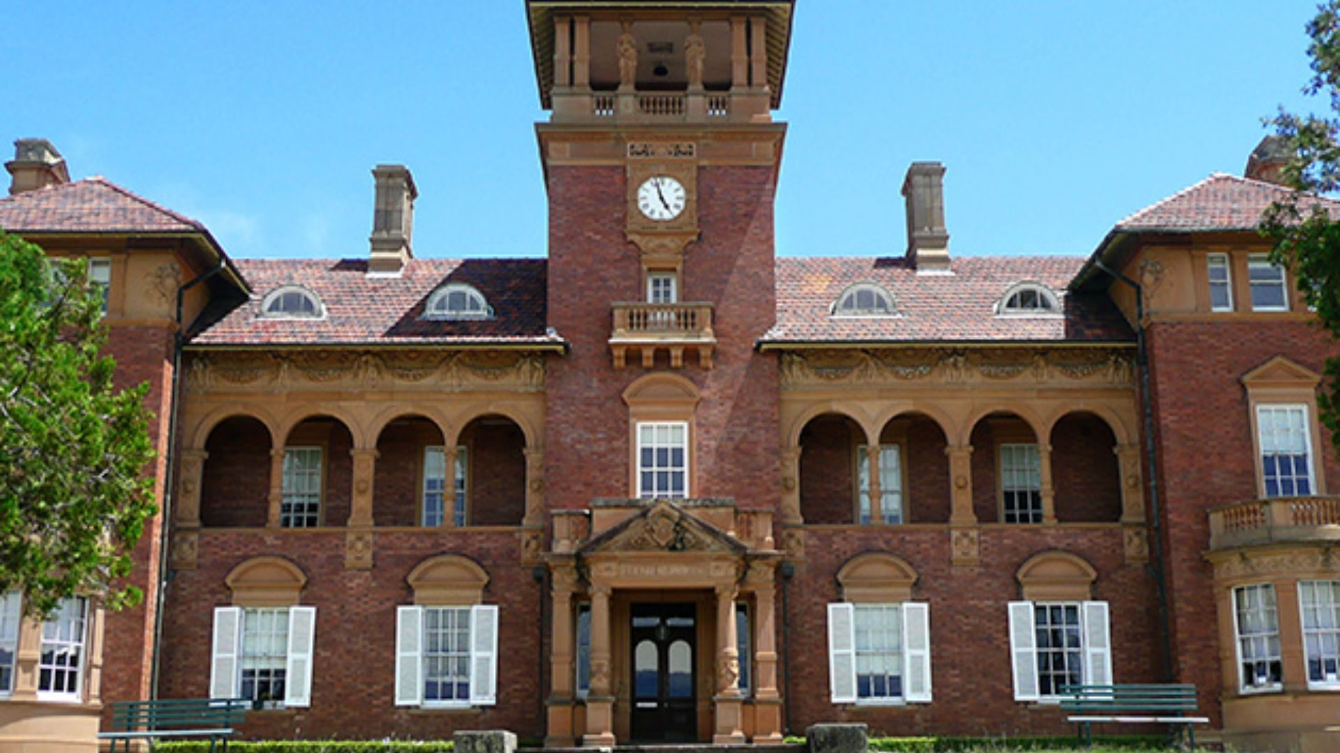 Rivendell Hospital in Sydney, red brick building with clock tower used in Superman Returns