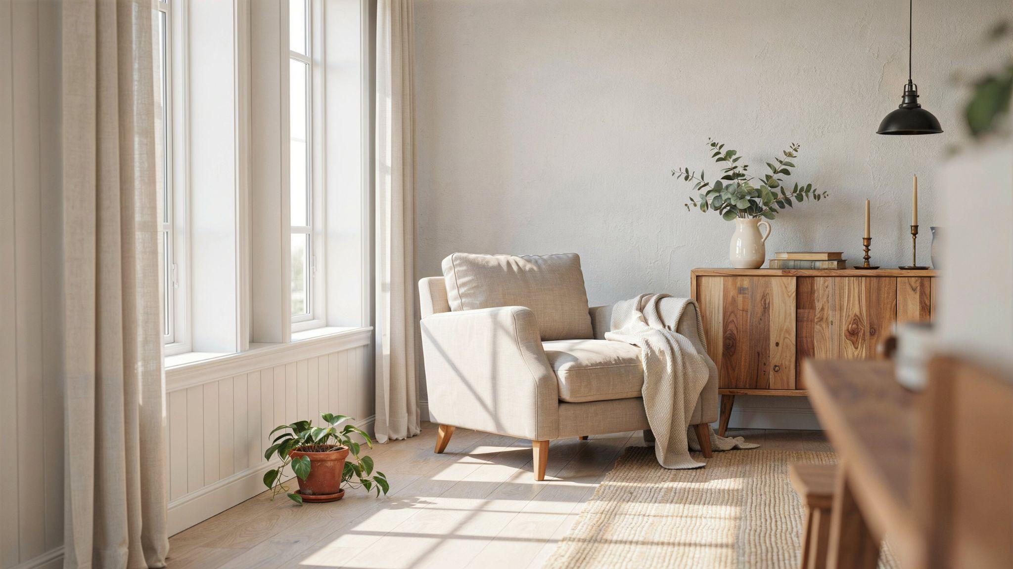 Shiplap window trim accents adding texture and farmhouse-inspired architectural interest.