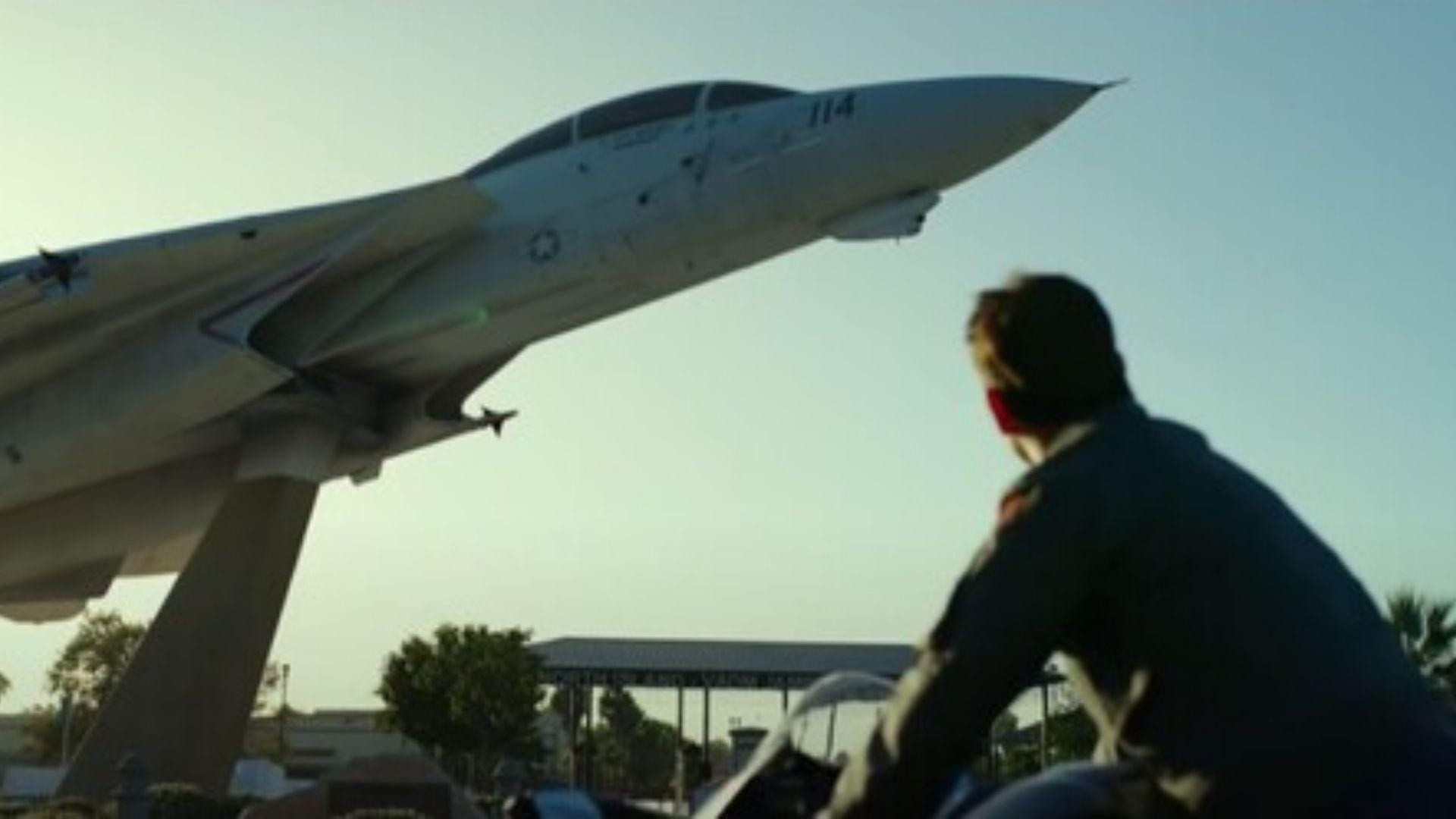 Still from Top Gun: Maverick showing aircraft.