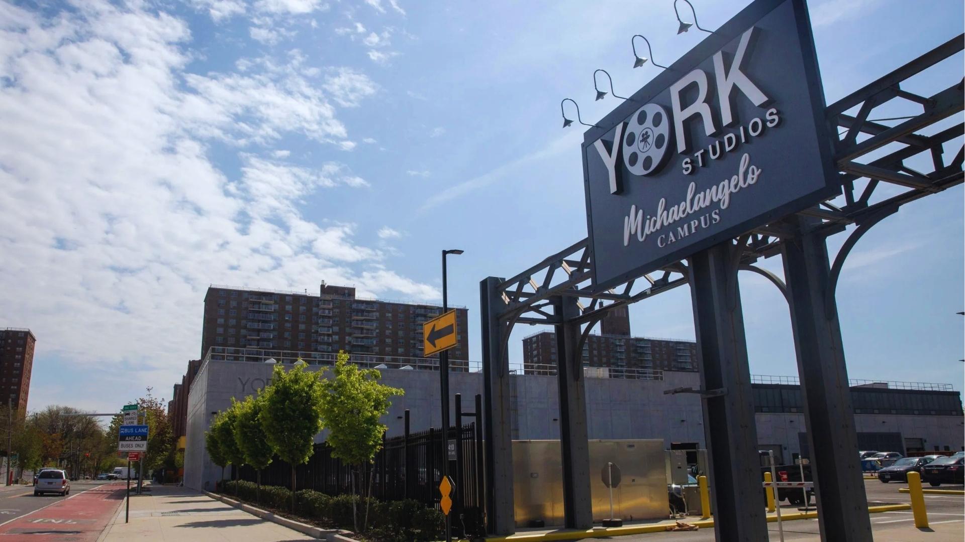 York Studios Michaelangelo Campus entrance in the Bronx, where Severance Lumon sets were filmed.