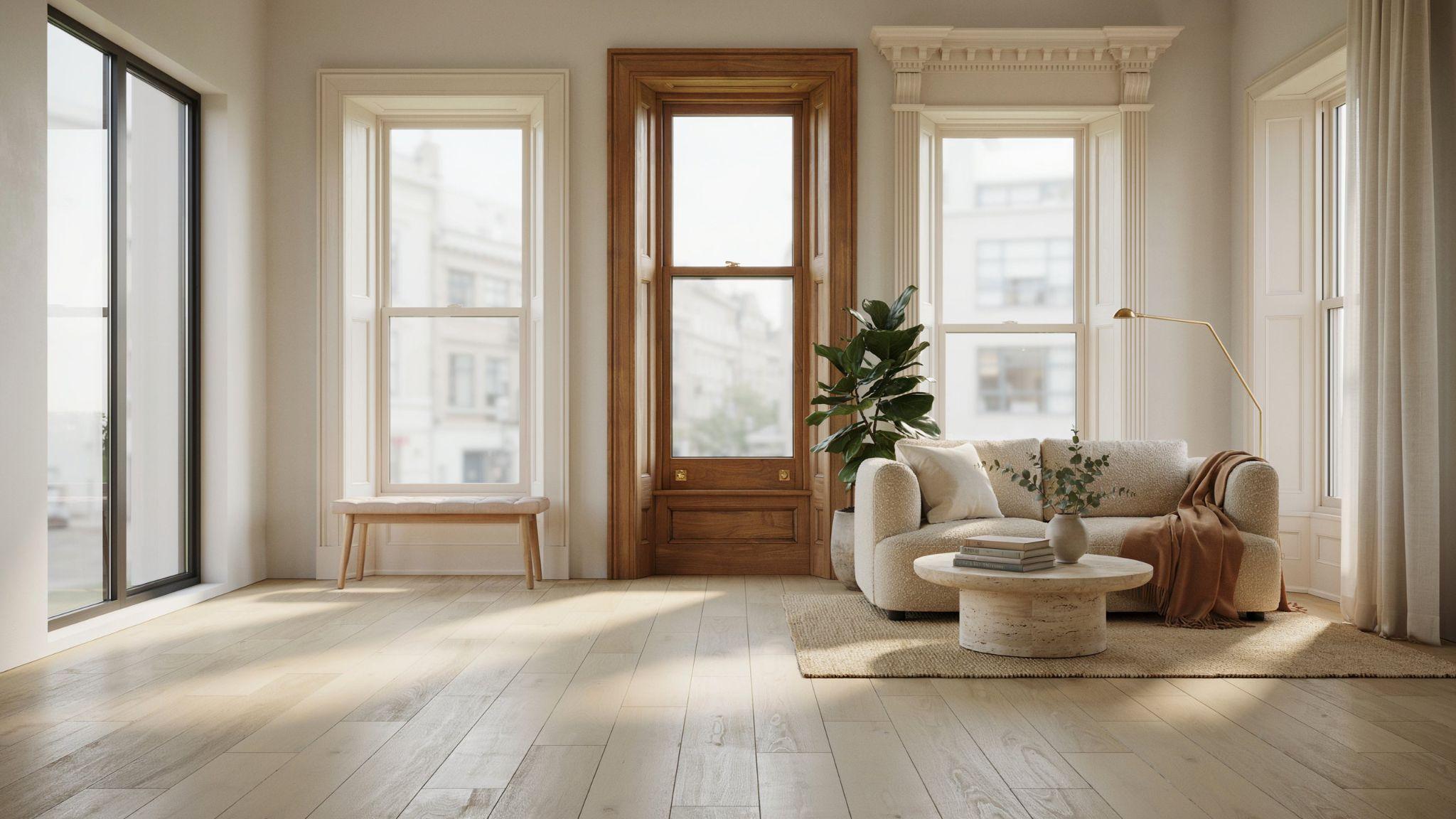 Interior windows featuring stylish trim designs that enhance home character and elegance.