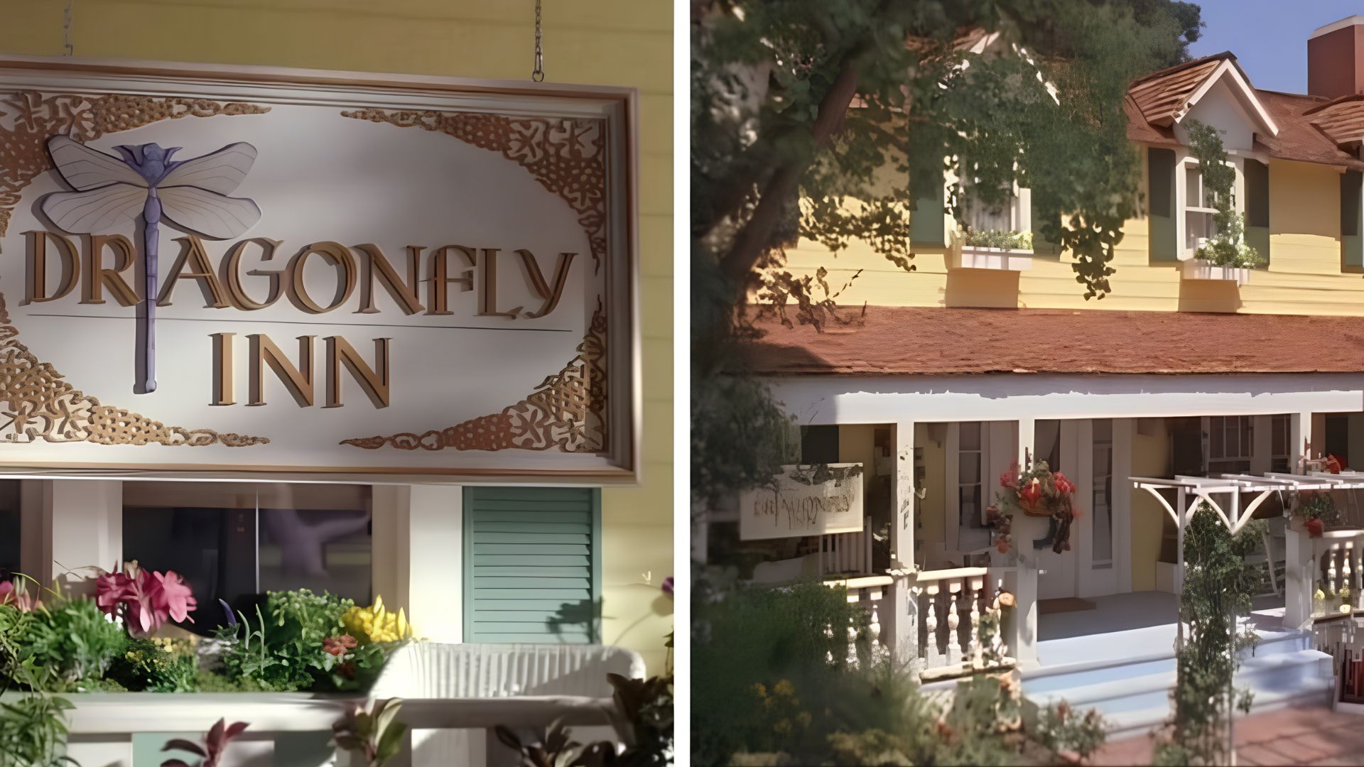 The ‘Dragonfly Inn’ in split frame.